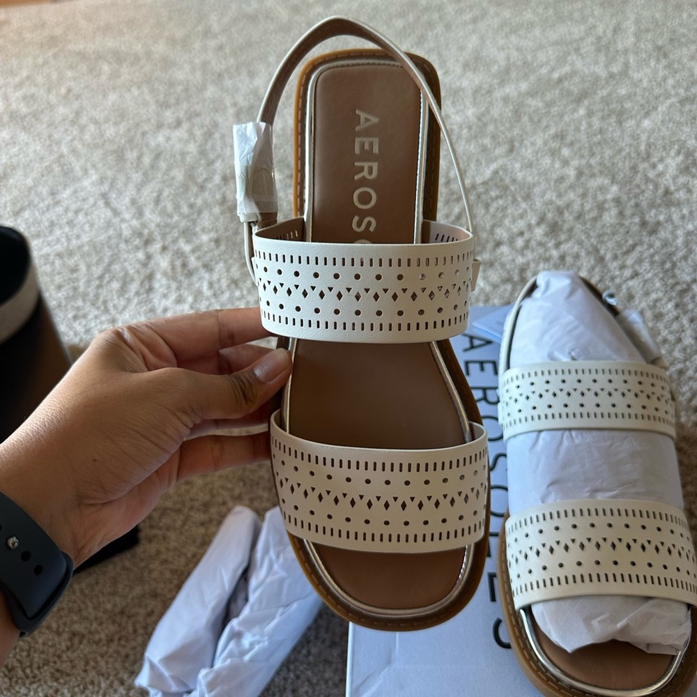 AEROSOLES Beige Cut-Out Sandals